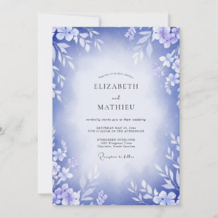 Invitación Boda de Vid Lavanda y Periwinkle