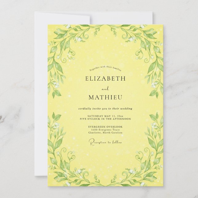 Invitación Boda de Vid Lemon (Anverso)