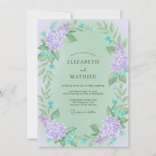 Invitación Boda de Vid Lila y Menta
