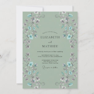 Invitación Boda de Vid Lilac Salvia