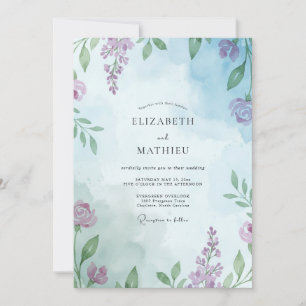 Invitación Boda de Vid Morada Periwinkle