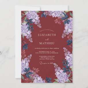 Invitación Boda de Vid Morada y Lila