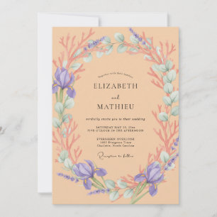 Invitación Boda de vid pervinca ámbar