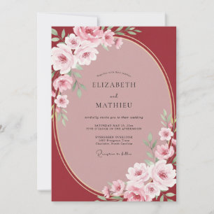 Invitación Boda de Vid Roja Pintada
