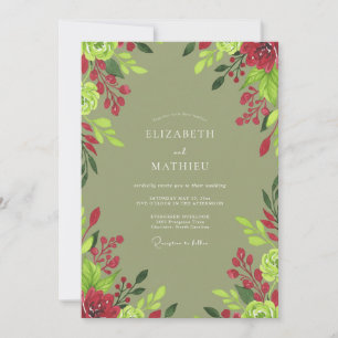 Invitación Boda de Vid Roja Salvia