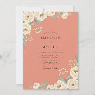 Invitación Boda de Vid Terracota y Salvia
