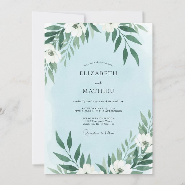 Invitación Boda de Vid Vino Blanco Azure (Anverso)
