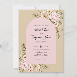 Invitación Boda de Vid Vino con Rubor de Champán