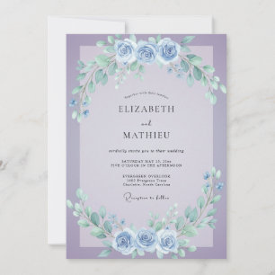 Invitación Boda de Vid Violeta Desvaída Periwinkle
