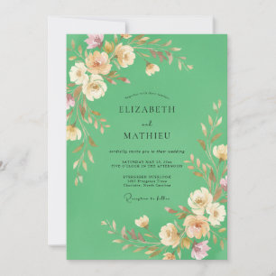 Invitación Boda de Vid Vistosa Pintada de Espuma de Mar