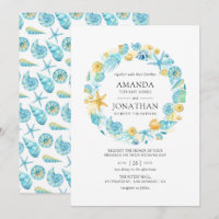 Boda de vida marina azul y amarillo