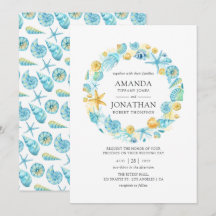 Boda de vida marina azul y amarillo