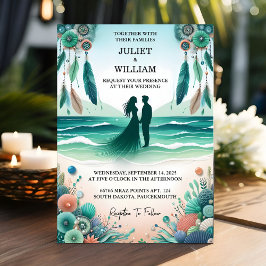 Invitación Boda de vidrio marino apilado de arena de agua de 