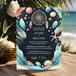Invitación Boda de vidrio marino apilado para la obra de aren