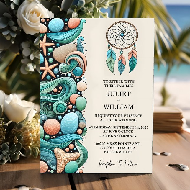 Invitación Boda de vidrio marino apilado por arte de arena tr (Subido por el creador)