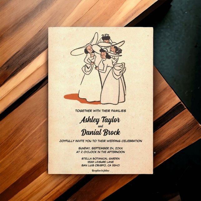 Invitación Boda de viejas novias rusas de estilo antiguo (Subido por el creador)