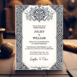 Invitación Boda de Viking de Desplazamiento Medieval Nórdico 