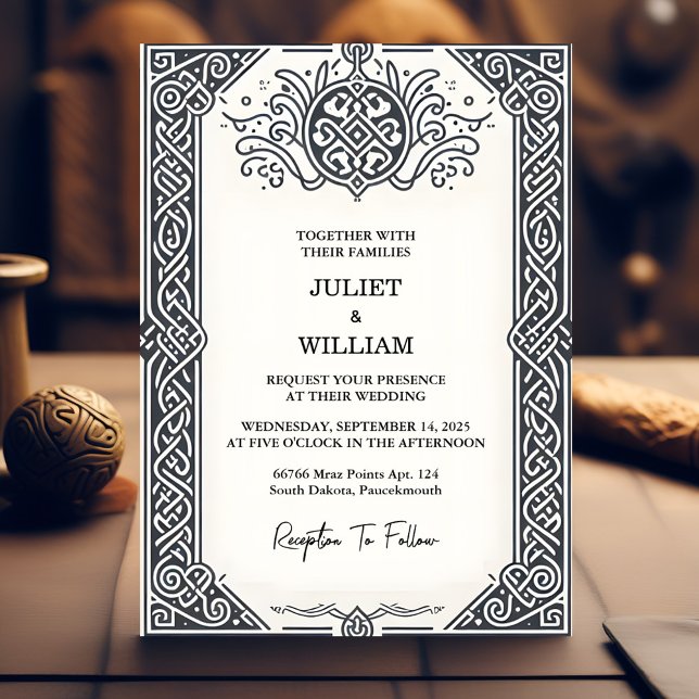 Invitación Boda de Viking de Desplazamiento Medieval Nórdico  (Subido por el creador)