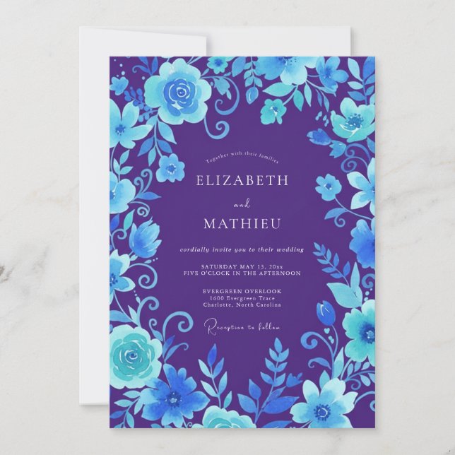 Invitación Boda de Viña Cian Violeta (Anverso)