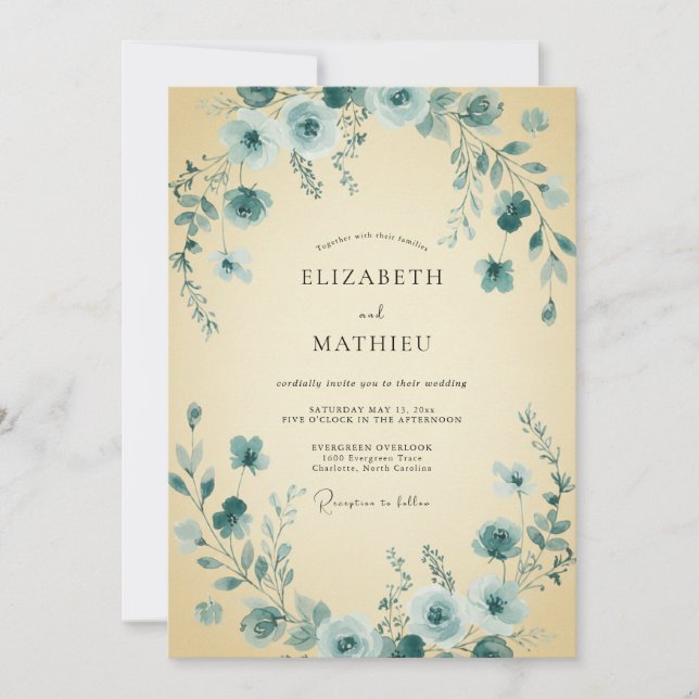 Invitación Boda de Viña de Acero con Mantequilla (Anverso)