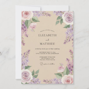 Invitación Boda de Viña de Champán Lila