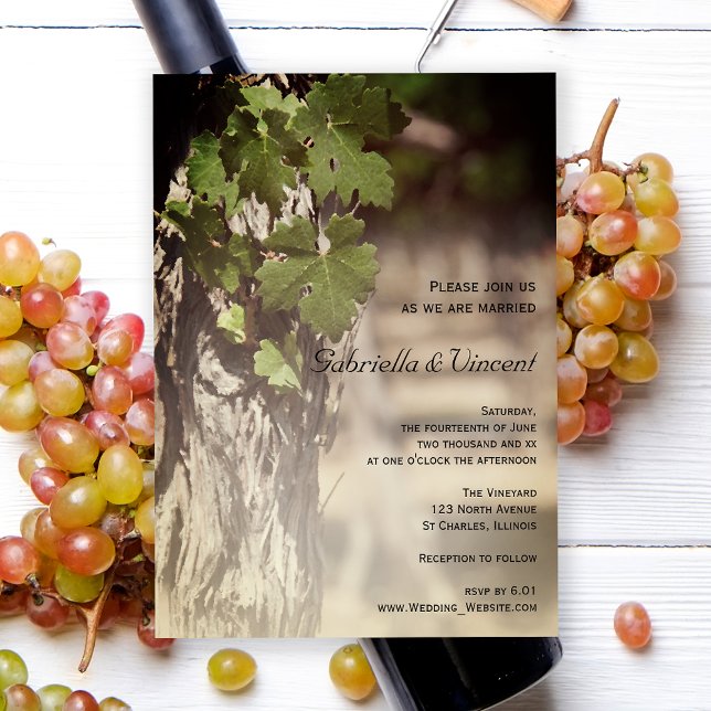 Invitación Boda de viña de hojas de uva (Subido por el creador)