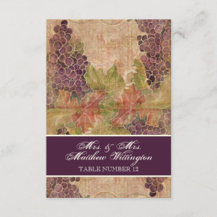 Invitación Boda de viña de uva de edad avanzada Número de asi