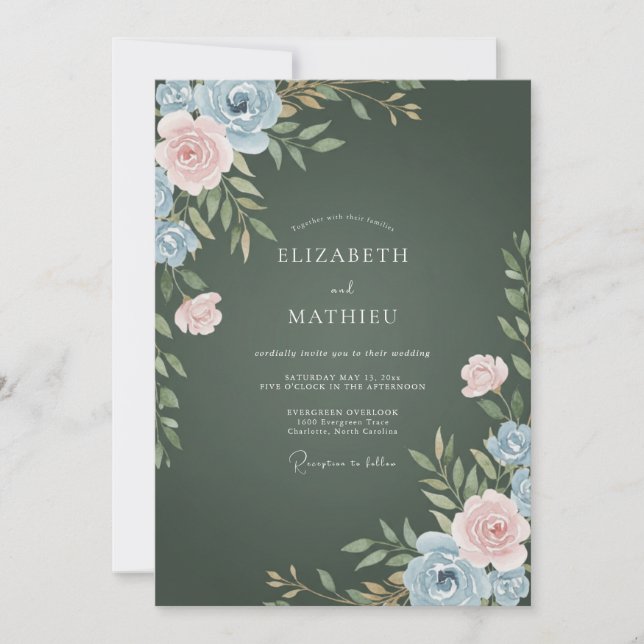 Invitación Boda de viña del bosque oscuro (Anverso)