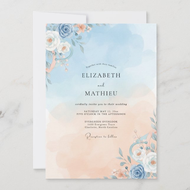 Invitación Boda de Viñas de Champagne Azur (Anverso)