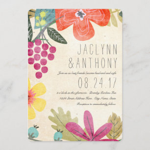 Invitación Boda de viñedo de color acuático de Paraíso Rústic