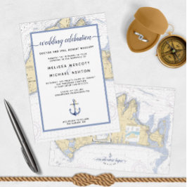 Invitación Boda de viñedo de Martha Nautical Tradicional