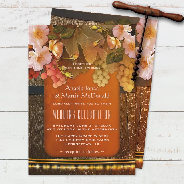 Invitación Boda de viñedos colorido y moderno (Subido por el creador)