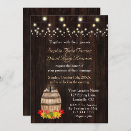 Invitación Boda de viñedos de barril de vino de otoño