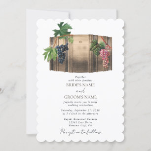 Invitación Boda de viñedos de barril de vino ruso