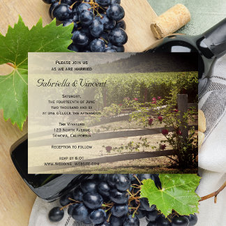 Invitación Boda de viñedos y vallas Rosas