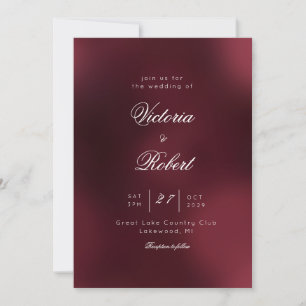 Invitación Boda de vino borgoña ombre