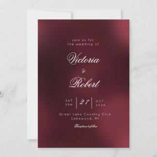 Invitación Boda de vino borgoña ombre