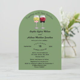 Invitación Boda de vino de la pareja moderna Boho Arch