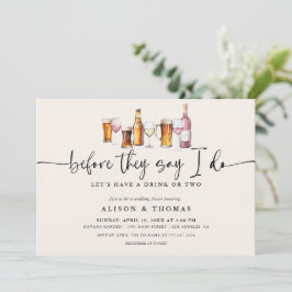 Invitación Boda de vino y cerveza | Fiesta de compromiso