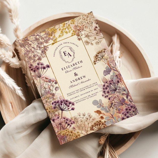 Invitación Boda de vintage Wildflower Meadow (Subido por el creador)