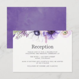 Invitación Boda de Violeta Polvorienta Acuarela Floral Recepc