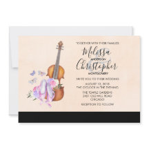 Boda de violín, zapatos de ballet y mariposas