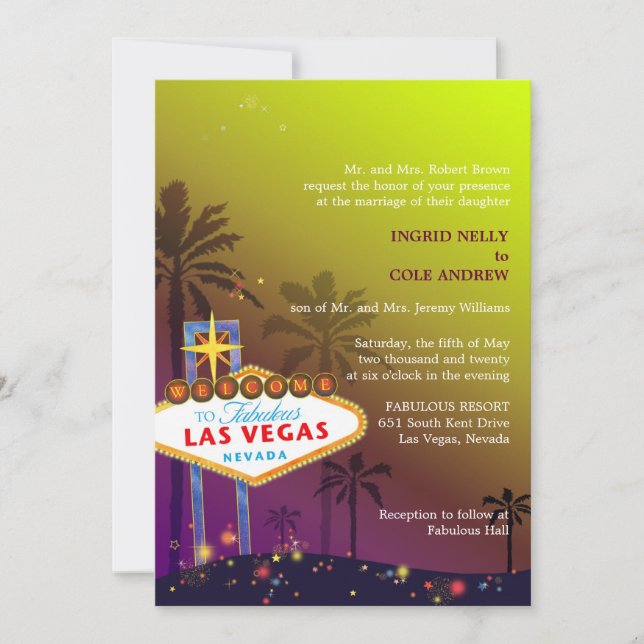 Invitación Boda de Viva Las Vegas (Anverso)