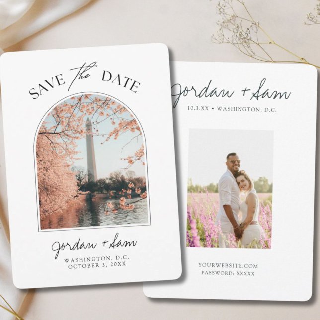 Invitación Boda de Washington DC Cherry Blossom Save the Date (Washington DC Wedding Cherry Blossom Save the Date Invitation
)