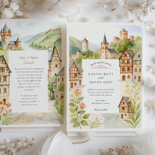 Invitación Boda de Watercolor BACHERACH Alemania