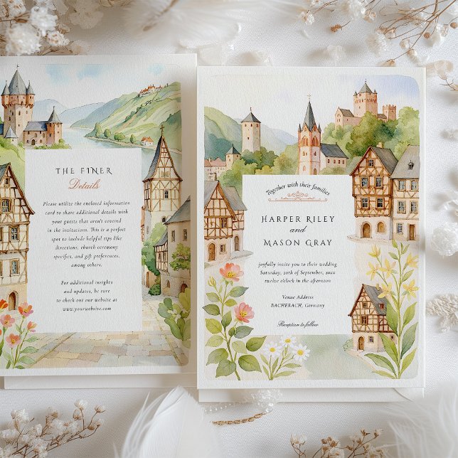 Invitación Boda de Watercolor BACHERACH Alemania (Subido por el creador)