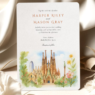 Invitación Boda de Watercolor Barcelona España
