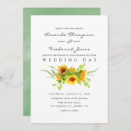 Invitación Boda de Watercolor Bohemian Boho Sunflowers