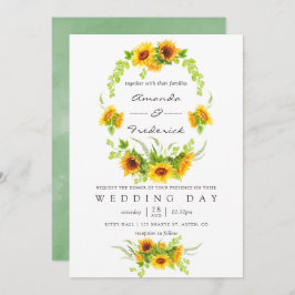 Invitación Boda de Watercolor Bohemian Boho Sunflowers