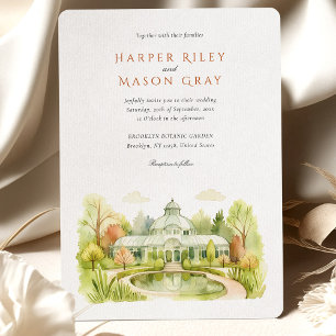 Invitación Boda de Watercolor del Jardín Botánico de Brooklyn